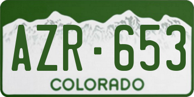 CO license plate AZR653