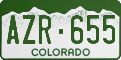 CO license plate AZR655