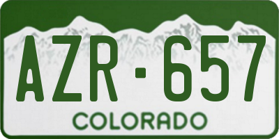 CO license plate AZR657