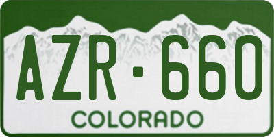 CO license plate AZR660
