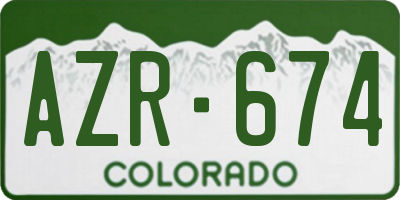 CO license plate AZR674