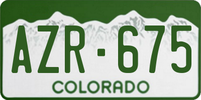 CO license plate AZR675