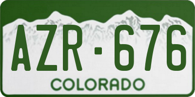 CO license plate AZR676