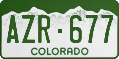 CO license plate AZR677