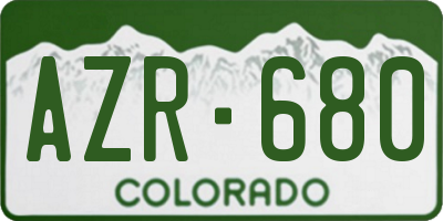 CO license plate AZR680