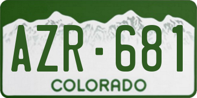 CO license plate AZR681