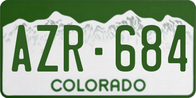 CO license plate AZR684