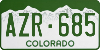 CO license plate AZR685