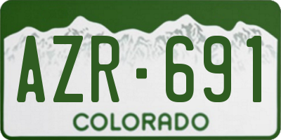 CO license plate AZR691