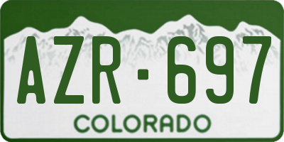 CO license plate AZR697