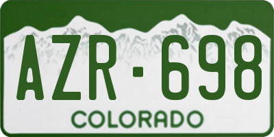 CO license plate AZR698