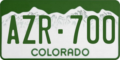 CO license plate AZR700