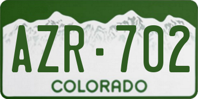 CO license plate AZR702