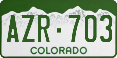 CO license plate AZR703