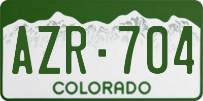 CO license plate AZR704