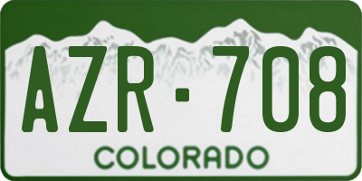 CO license plate AZR708