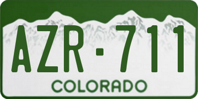 CO license plate AZR711