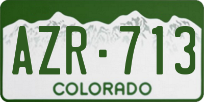 CO license plate AZR713