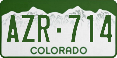 CO license plate AZR714