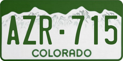 CO license plate AZR715