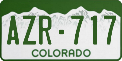 CO license plate AZR717