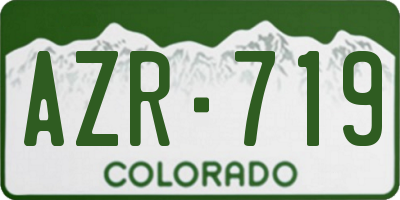 CO license plate AZR719