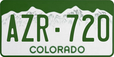 CO license plate AZR720