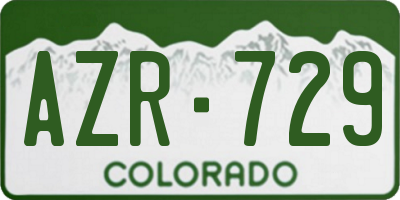 CO license plate AZR729