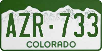 CO license plate AZR733