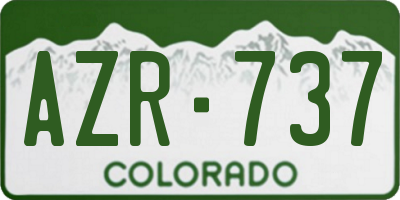 CO license plate AZR737