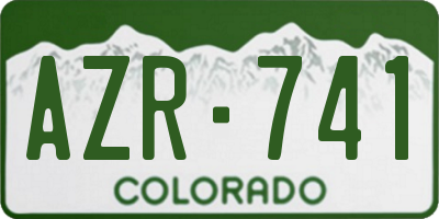 CO license plate AZR741
