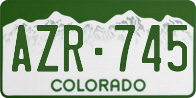 CO license plate AZR745