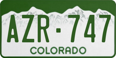 CO license plate AZR747