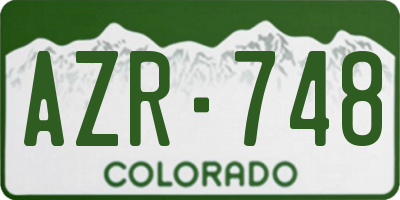 CO license plate AZR748