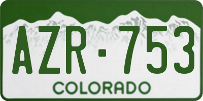 CO license plate AZR753