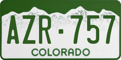 CO license plate AZR757