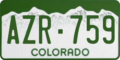 CO license plate AZR759