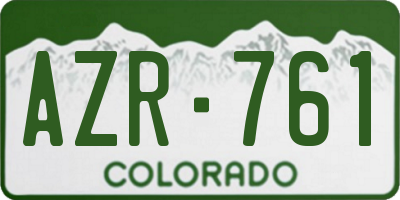 CO license plate AZR761