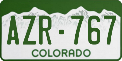 CO license plate AZR767