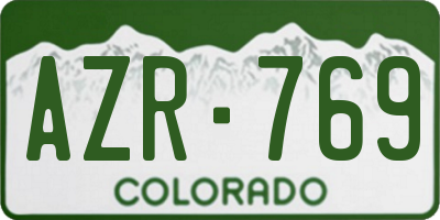 CO license plate AZR769