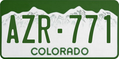 CO license plate AZR771