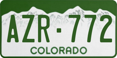 CO license plate AZR772