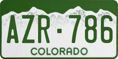 CO license plate AZR786