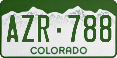 CO license plate AZR788