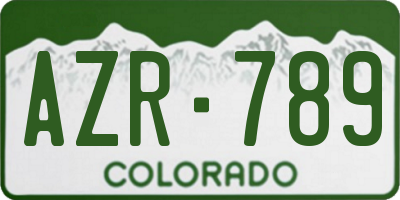 CO license plate AZR789