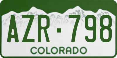 CO license plate AZR798