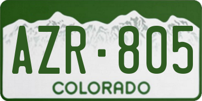 CO license plate AZR805