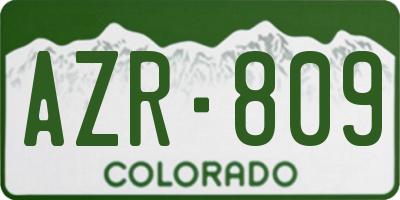 CO license plate AZR809