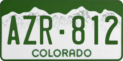 CO license plate AZR812