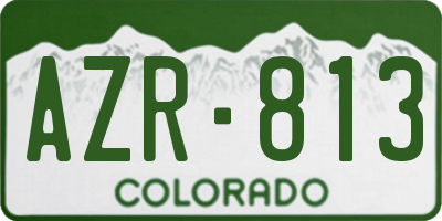 CO license plate AZR813